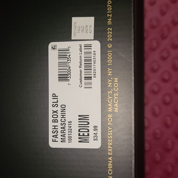 NIB INC for Macy's Pom pom burgundy slippers, Size M (7-8) - Picture 2 of 6